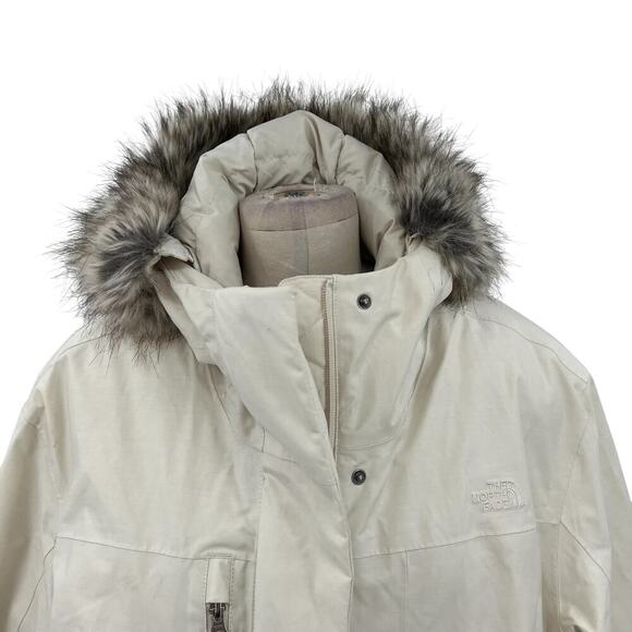 The‎ North Face Women's Downtown Parka Jacket Vintage White Size XXL *Flaws - Picture 3 of 16